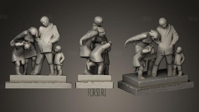 Corso group statue stl model for CNC